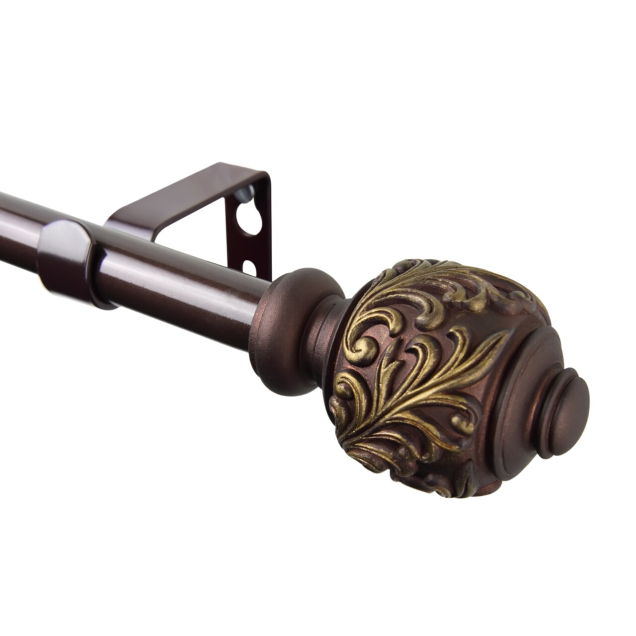 Rod Desyne Home Window Decorative Tilly Curtain Rod 48-84 inch - Cocoa